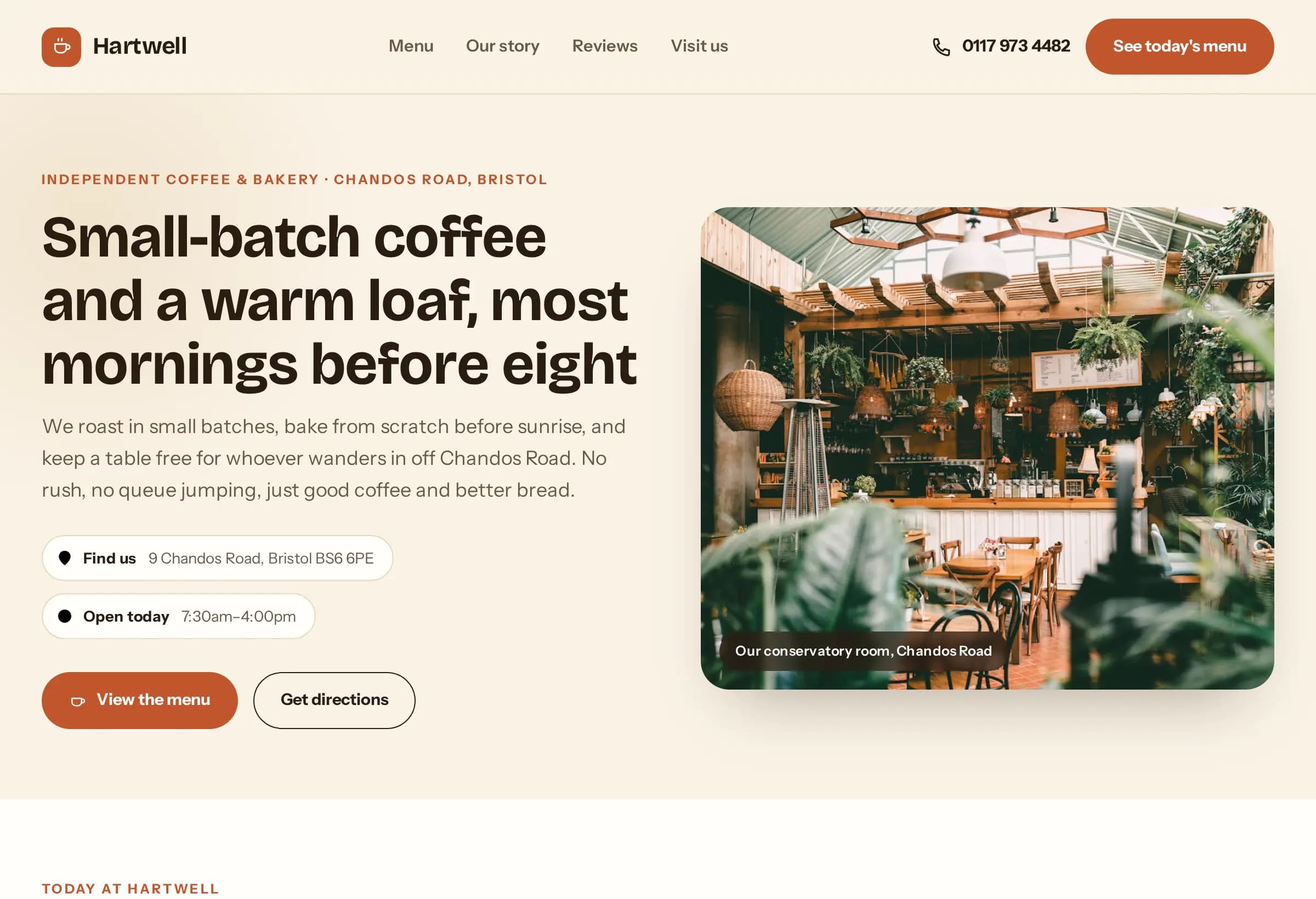 A finished website built for a small business, shown in a browser